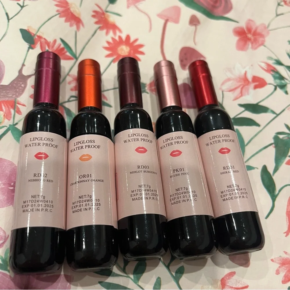 Wine Lip Tints Set of 5 Fun Bright Colors